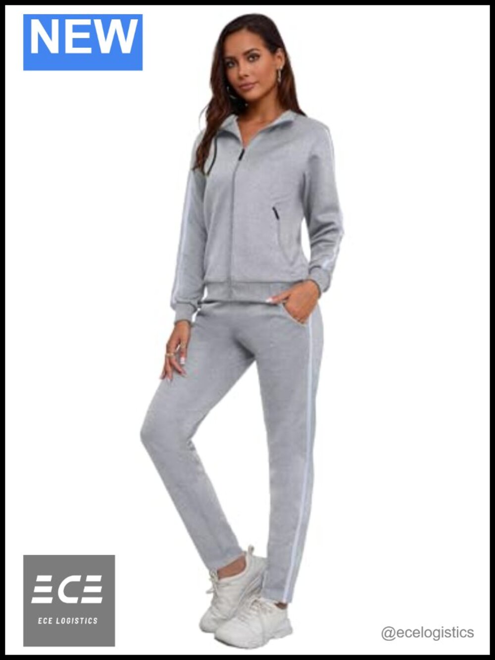 Women's 2 Piece Tracksuit Set Polyester Long Sleeve Full Zip Lounge Sweatsuit